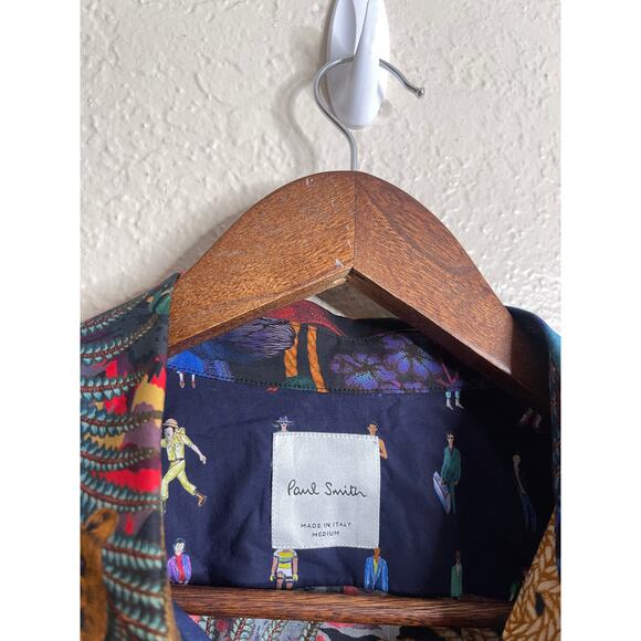 Paul Smith Explorer Print Shirt Lightweight Mens Medium - Picture 5 of 12